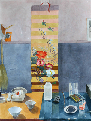 M.Hanhijoki Japanilainen kukkamaalaus akvarell 2005