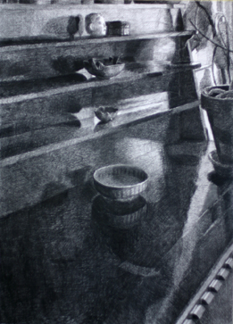 Apteekin kaappi ja kiinalainen pää 2008, hiili